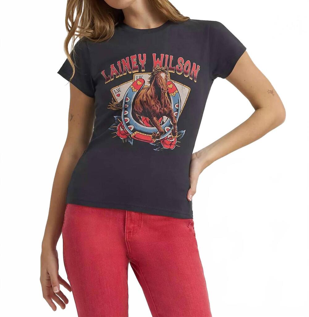 NEW WRANGLER lainey wilson on deck band tee in black